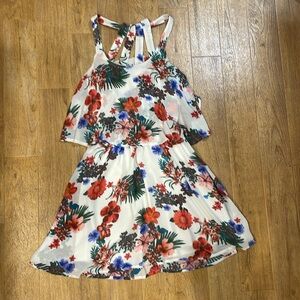 Guess White Floral Flowy Sundress